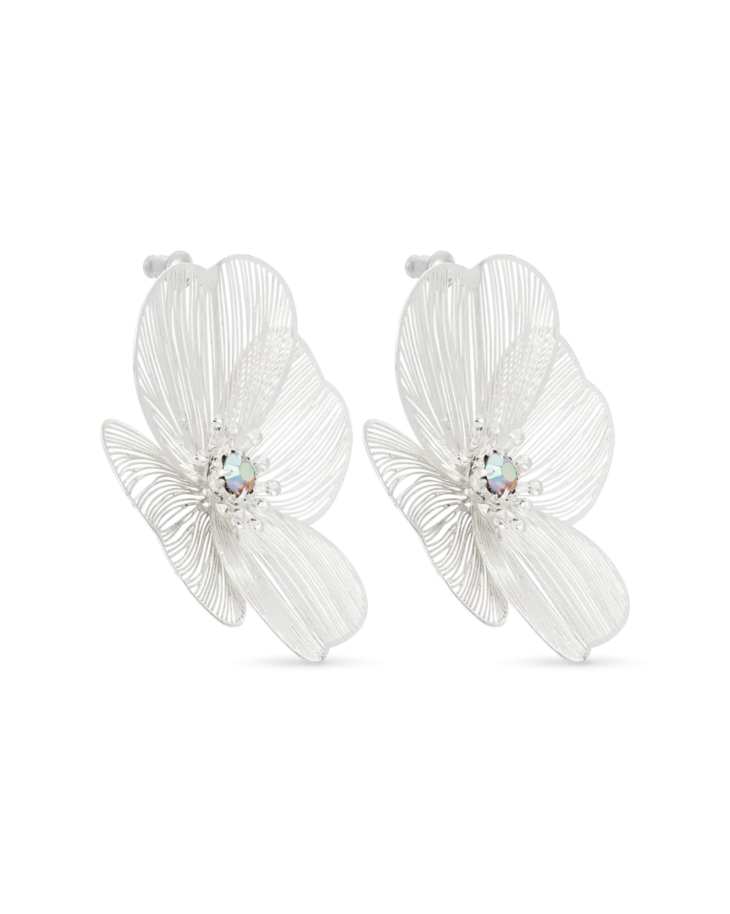 Bijou Brigitte Boucles d'oreilles - Silver Petal Discount