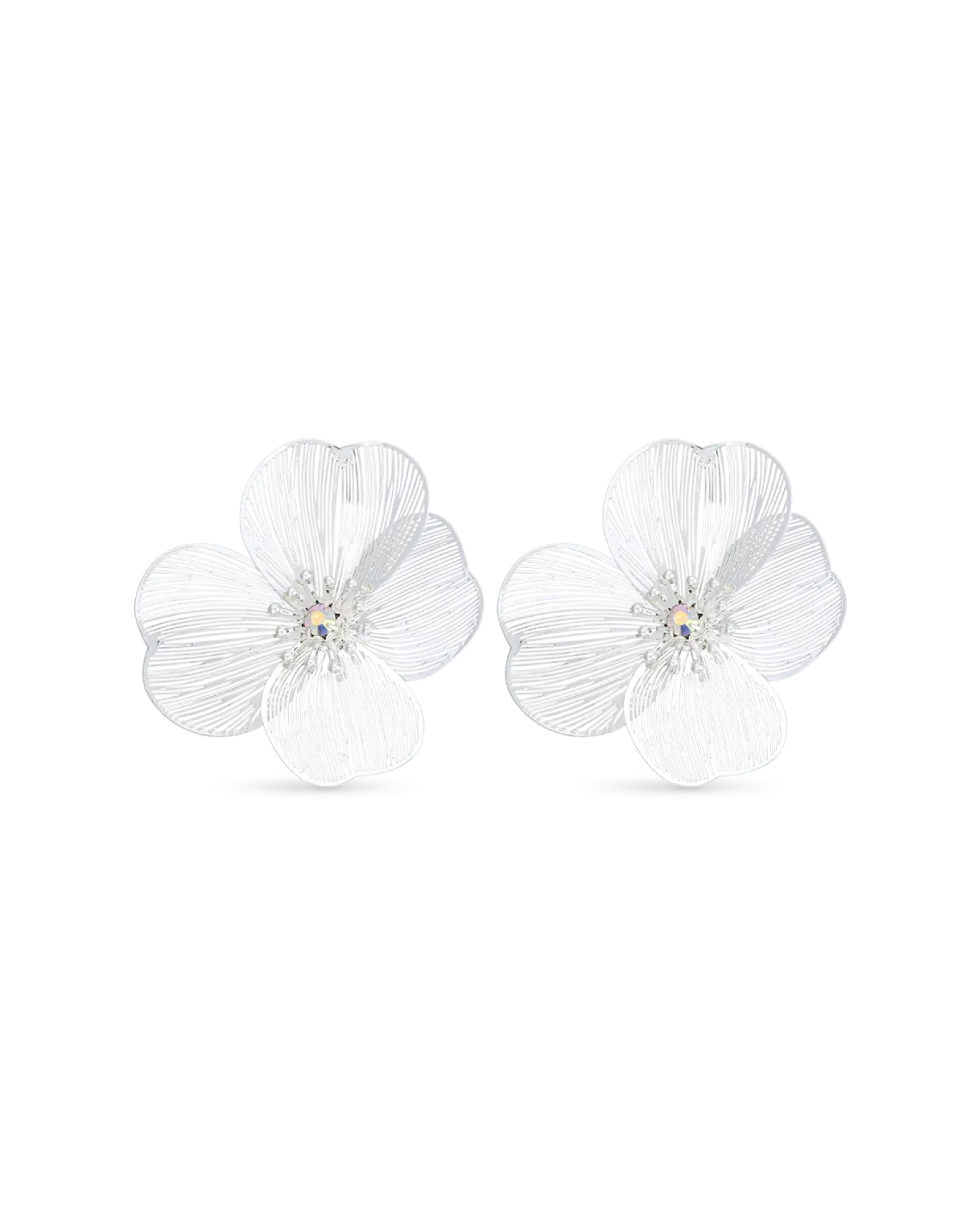 Bijou Brigitte Boucles d'oreilles - Silver Petal Discount