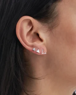 Bijou Brigitte Boucles d'oreilles - Silver Triangle Trio
