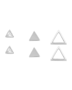 Bijou Brigitte Boucles d'oreilles - Silver Triangle Trio