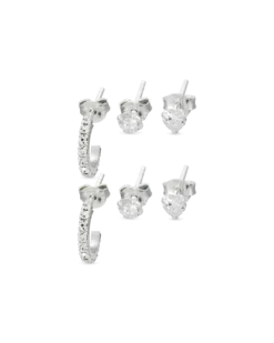 Bijou Brigitte Boucles d'oreilles - Triple Silver Clearance