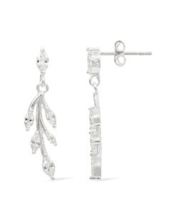 Bijou Brigitte Boucles d’oreilles - Zirconia Leaves Hot