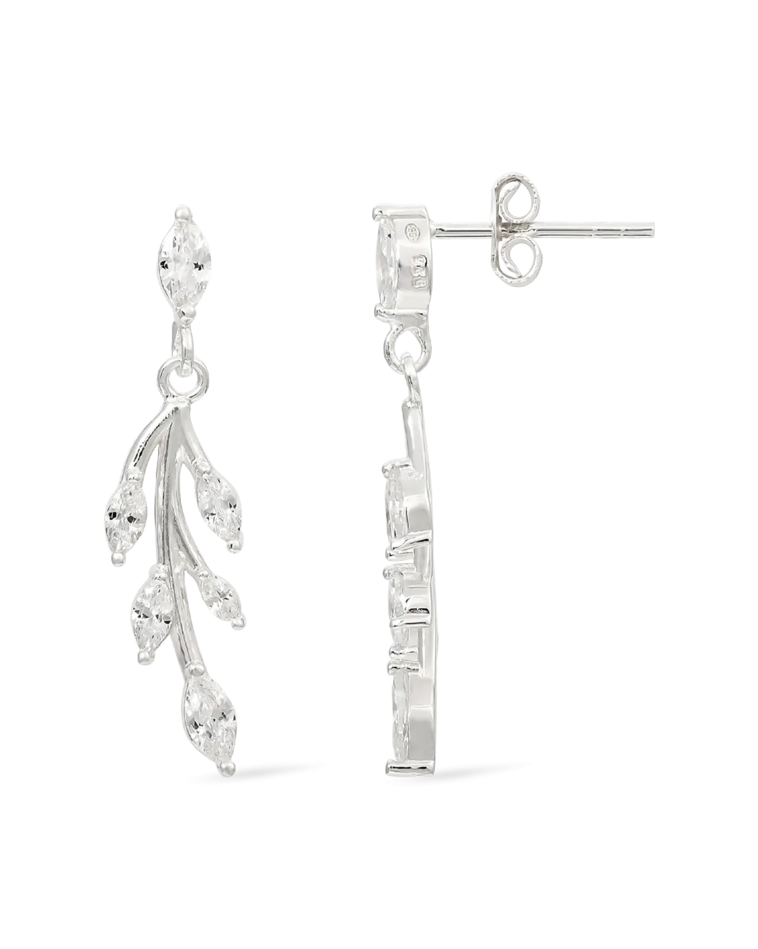 Bijou Brigitte Boucles d’oreilles - Zirconia Leaves Hot