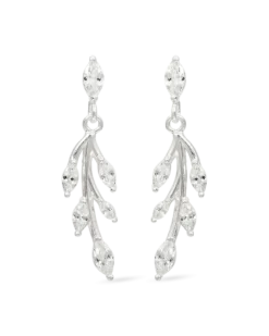 Bijou Brigitte Boucles d’oreilles - Zirconia Leaves Hot
