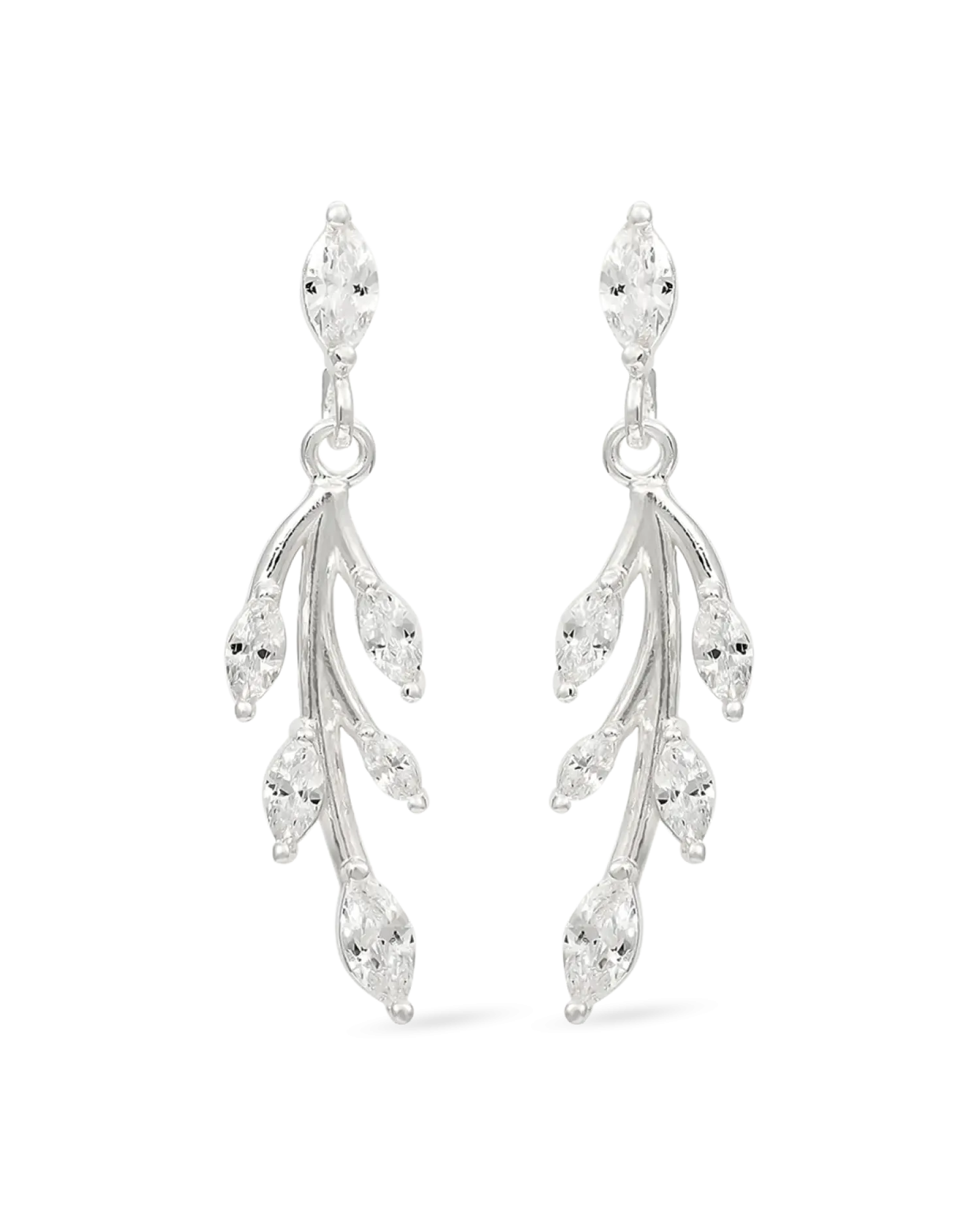 Bijou Brigitte Boucles d’oreilles - Zirconia Leaves Hot