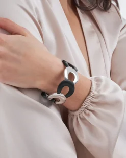 Bijou Brigitte Bracelet - Black & Silver