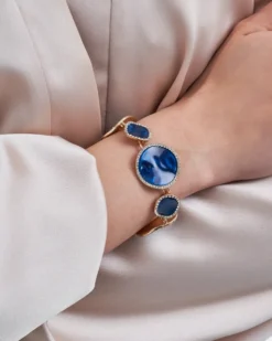 Bijou Brigitte Bracelet - Blue Enamel Hot
