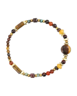 Bijou Brigitte Bracelet - Brown Agate Sale