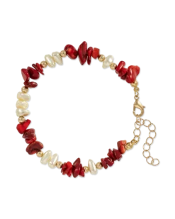 Bijou Brigitte Bracelet - Coral Red Hot