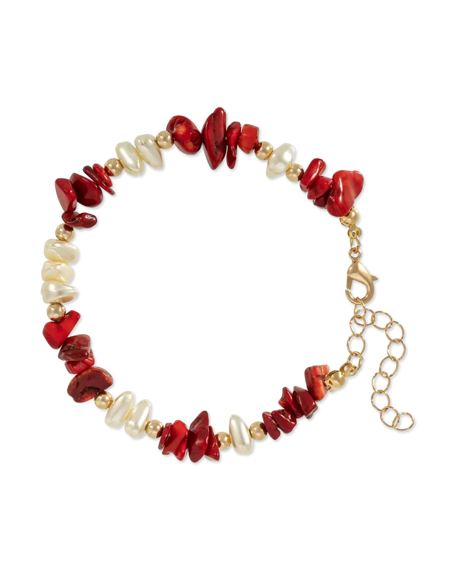 Bijou Brigitte Bracelet - Coral Red Hot