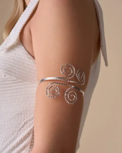 Bijou Brigitte Bracelet de biceps - Silver Swirl New
