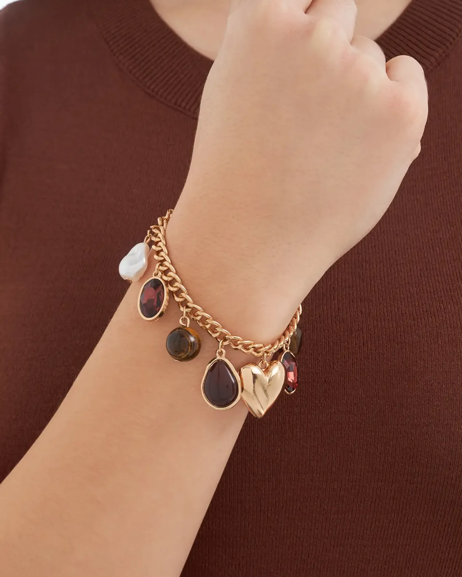 Bijou Brigitte Bracelet - Different Tigereye Discount