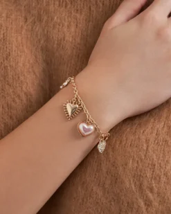 Bijou Brigitte Bracelet - Golden Hearts Clearance
