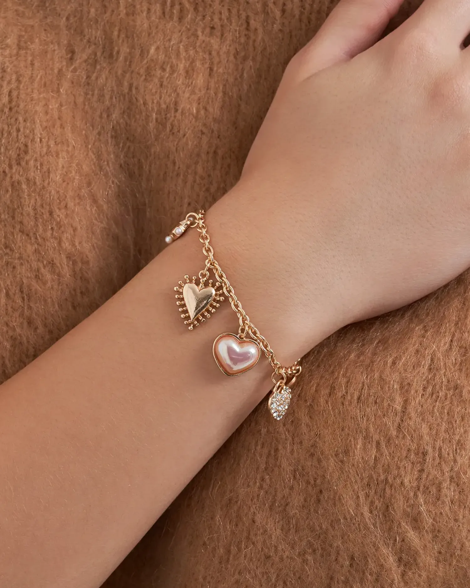 Bijou Brigitte Bracelet - Golden Hearts Clearance