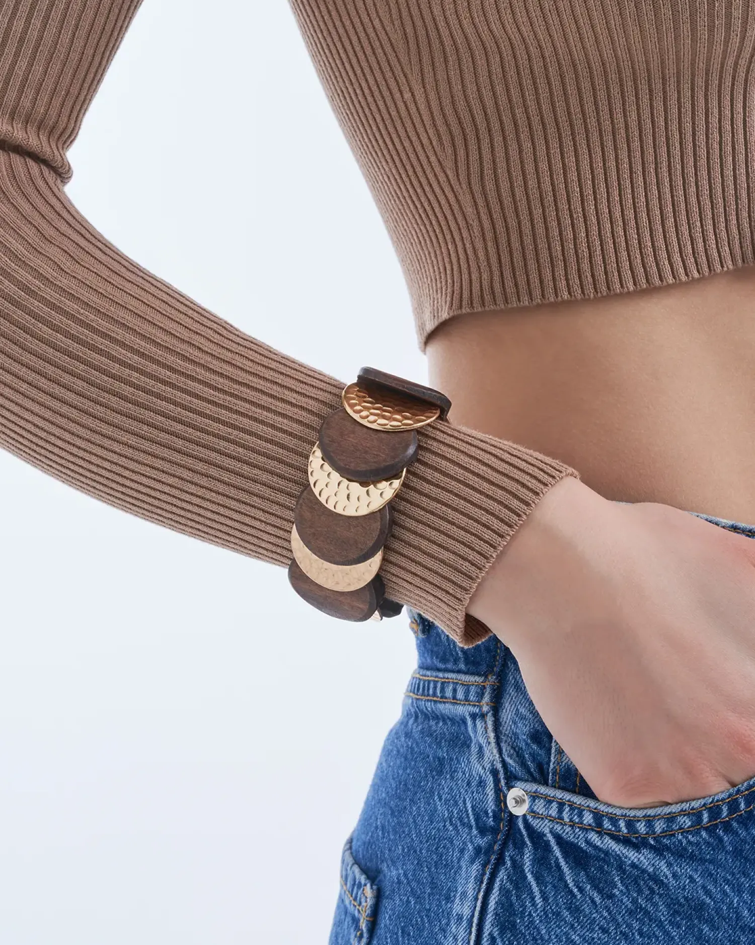 Bijou Brigitte Bracelet - Golden Wood Discount
