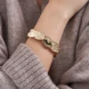 Bijou Brigitte Bracelet - Hammered Leaf Discount