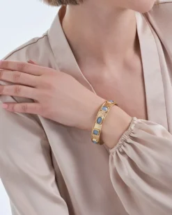 Bijou Brigitte Bracelet jonc - Golden Blue Discount