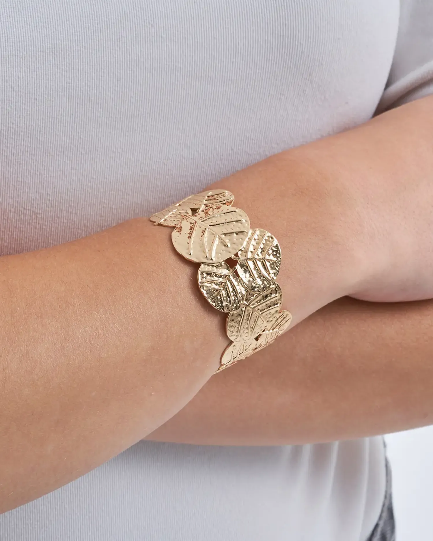 Bijou Brigitte Bracelet jonc - Hammered Leaves