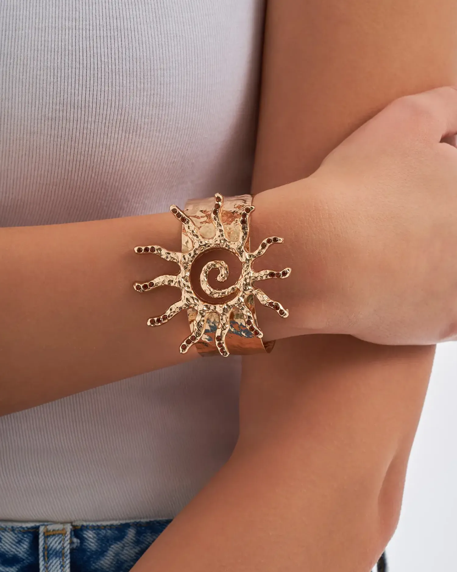 Bijou Brigitte Bracelet jonc - Hammered Sun