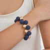 Bijou Brigitte Bracelet - Navy Pearls New