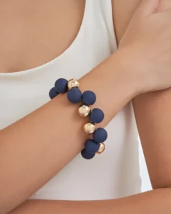 Bijou Brigitte Bracelet - Navy Pearls New