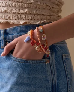 Bijou Brigitte Bracelet - Orange Shells Sale