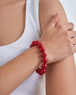 Bijou Brigitte Bracelet - Perles rouges Best