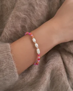 Bijou Brigitte Bracelet - Pink Jade Clearance
