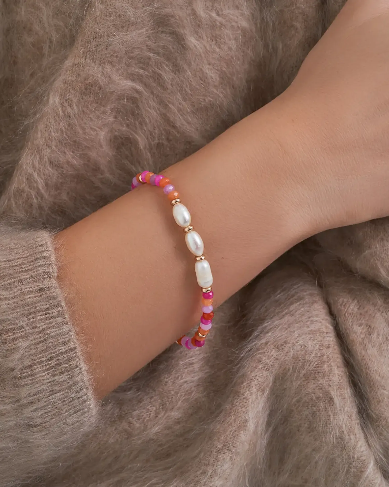 Bijou Brigitte Bracelet - Pink Jade Clearance