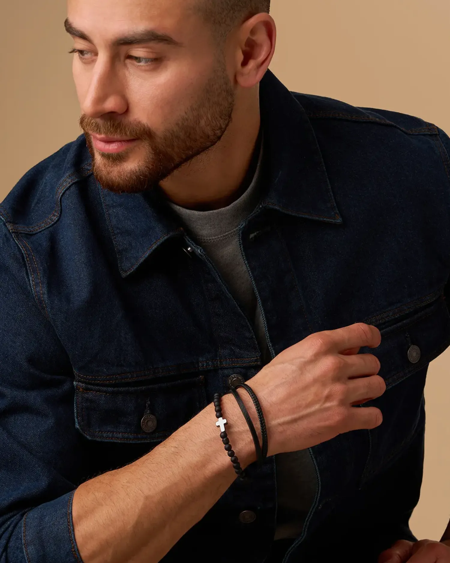Bijou Brigitte Bracelet pour homme - Black Cross New