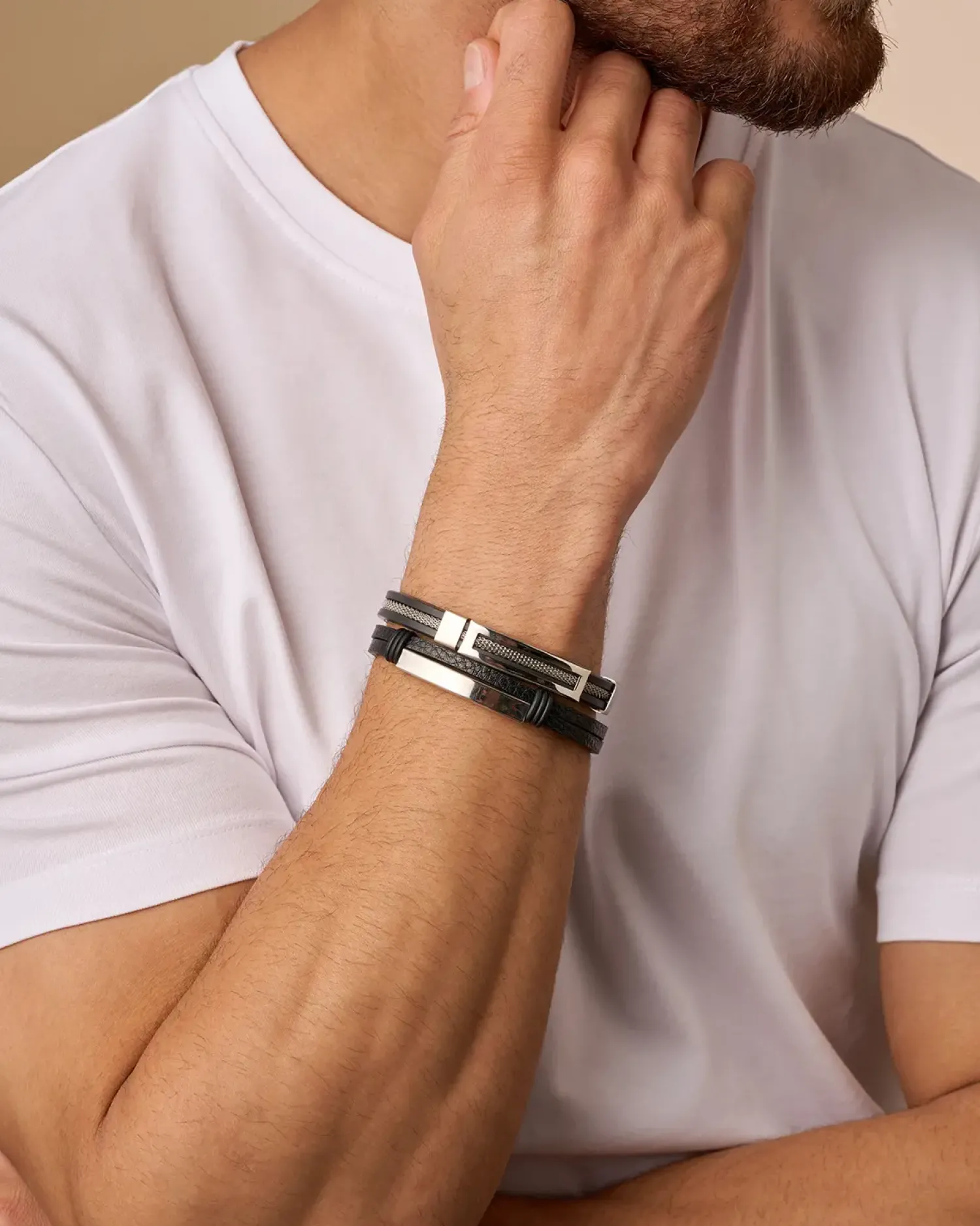 Bijou Brigitte Bracelet pour homme - Cool Silver Sale