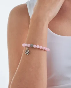 Bijou Brigitte Bracelet - Quartz rose / trèfle Discount