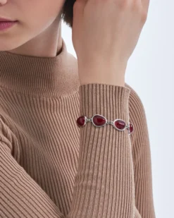 Bijou Brigitte Bracelet - Red Cat Eye Clearance