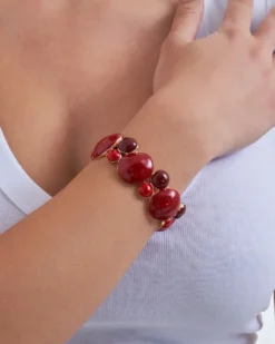 Bijou Brigitte Bracelet - Red Shapes Discount