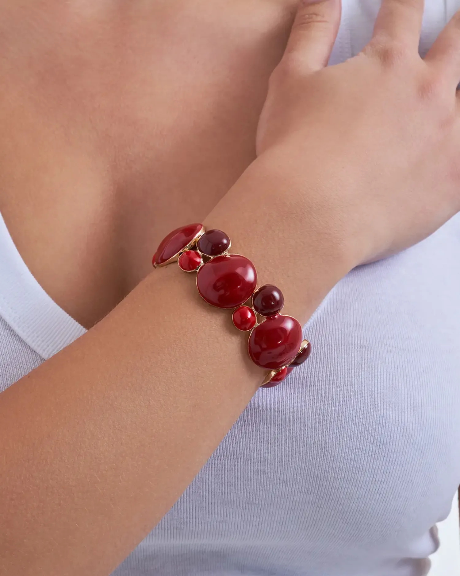 Bijou Brigitte Bracelet - Red Shapes Discount