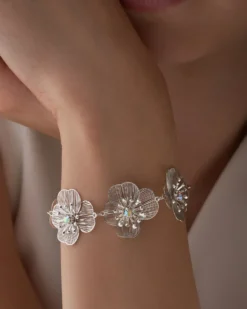 Bijou Brigitte Bracelet - Silver Petal Sale