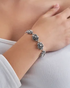 Bijou Brigitte Bracelet - Silver Rose Clearance