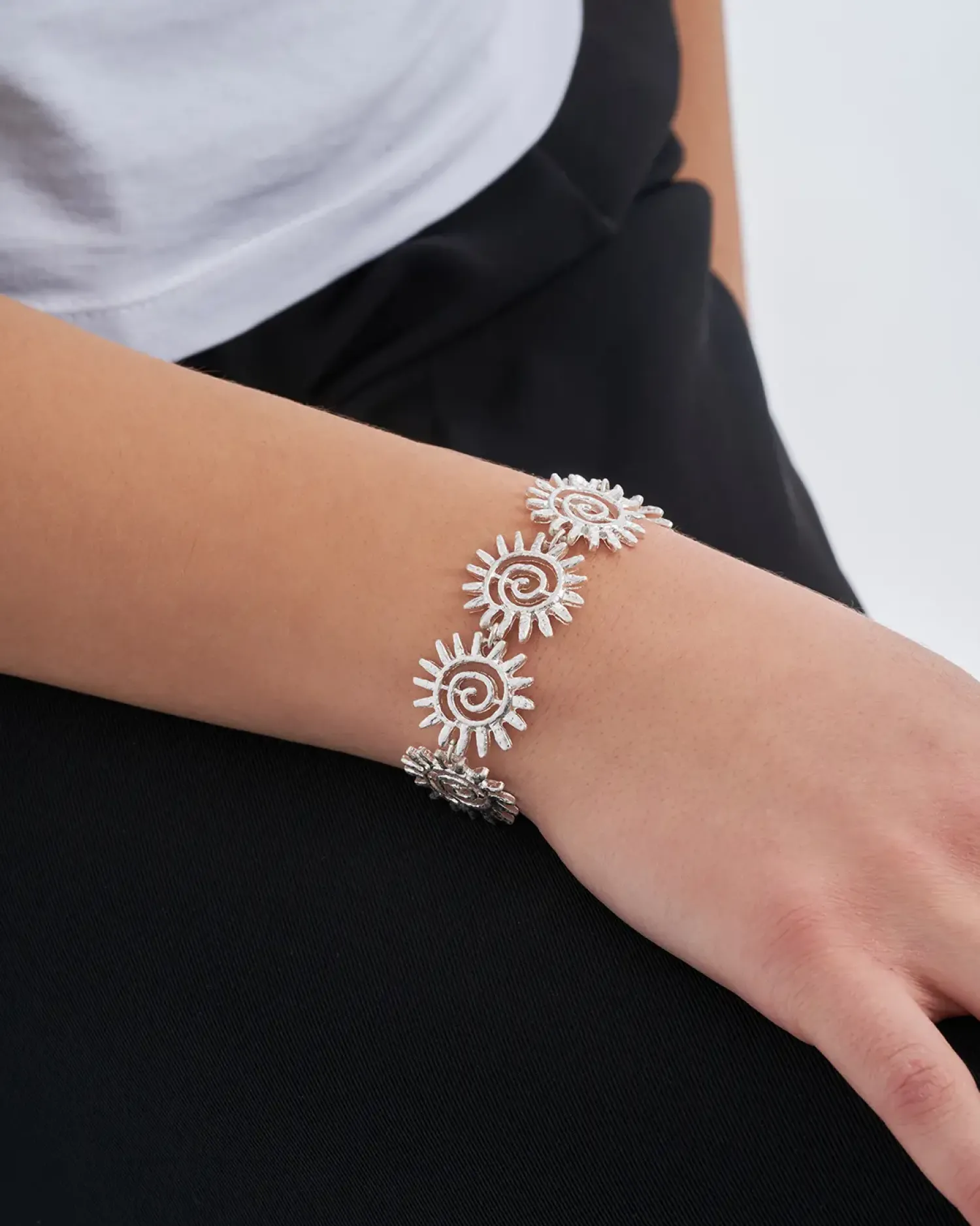 Bijou Brigitte Bracelet - Silver Swirls Clearance