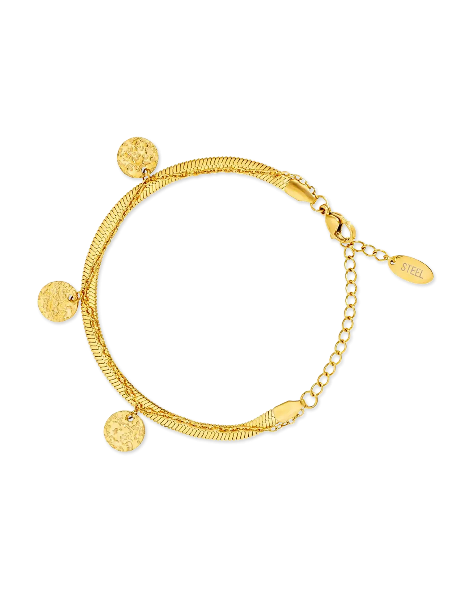 Bijou Brigitte Bracelet - Steel Circles Hot
