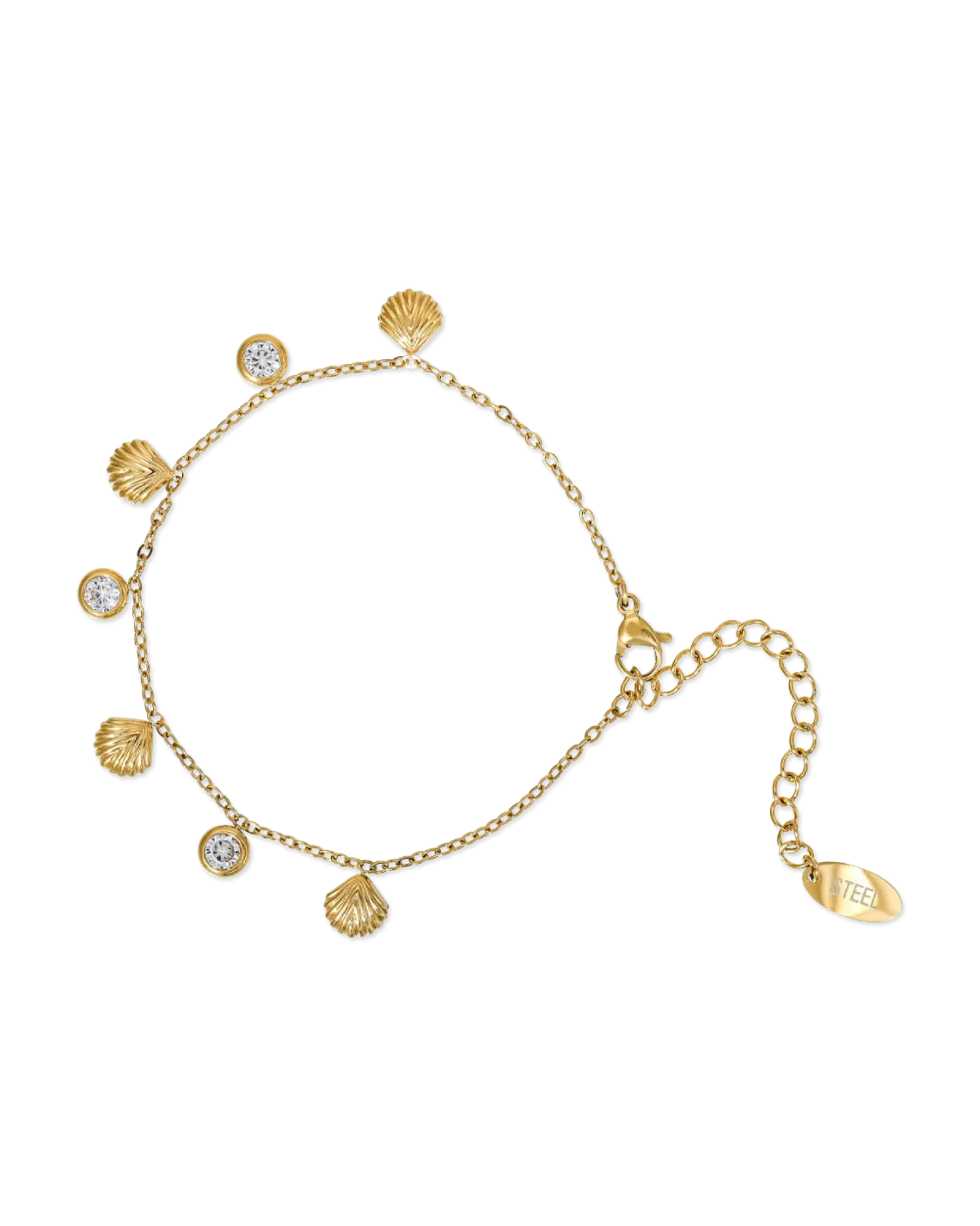 Bijou Brigitte Bracelet - Steel Shells Clearance