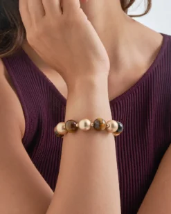 Bijou Brigitte Bracelet - Tiger Eye Hot