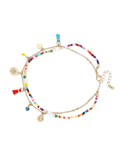 Bijou Brigitte Chaînette de cheville - Colorful Pearls Outlet