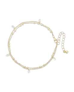 Bijou Brigitte Chaînette de cheville - Zirconia Gold Discount