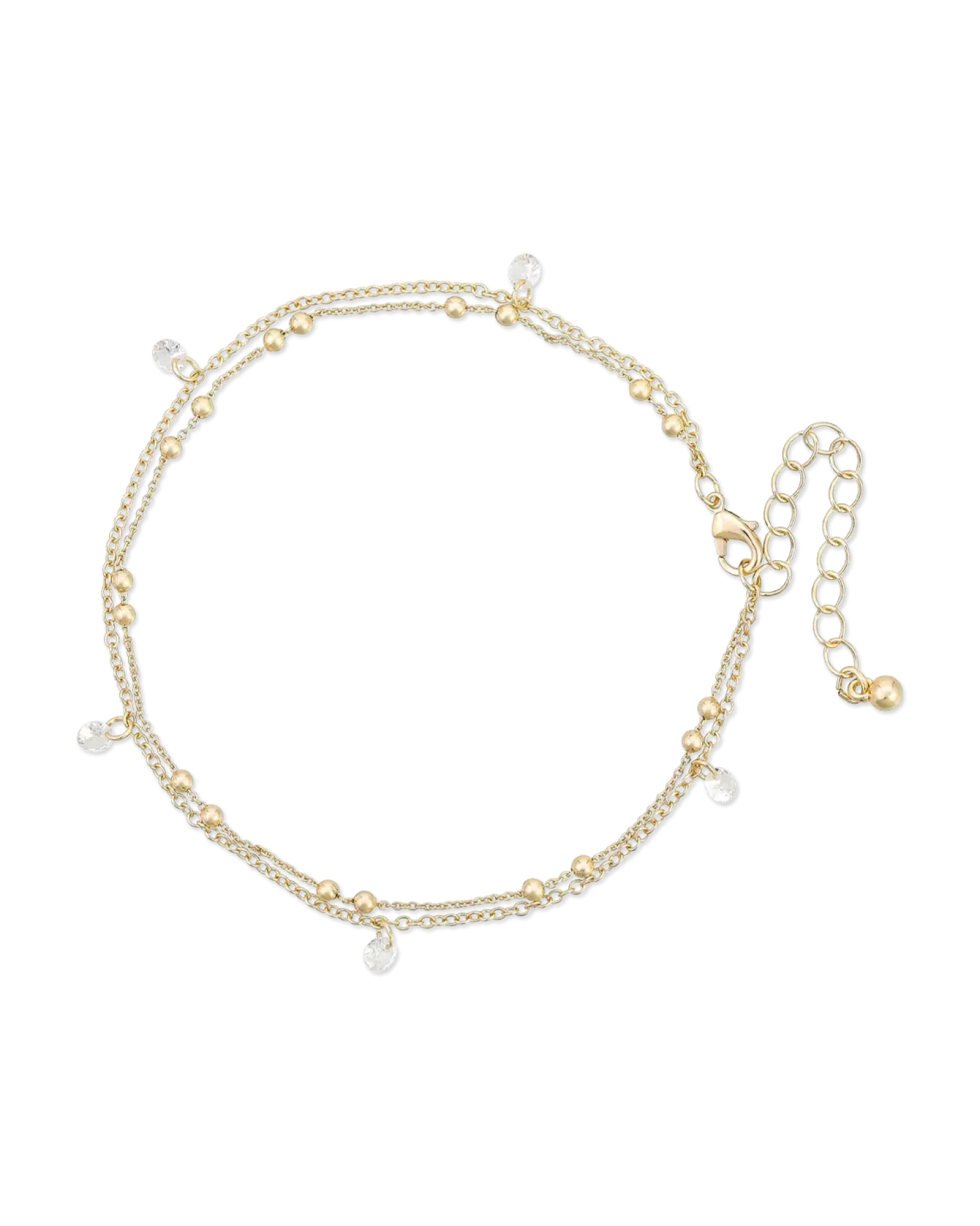 Bijou Brigitte Chaînette de cheville - Zirconia Gold Discount
