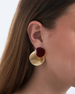 Bijou Brigitte Clous d'oreilles - Burgundy Circles Clearance
