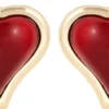 Bijou Brigitte Clous d'oreilles - Burgundy Hearts Discount