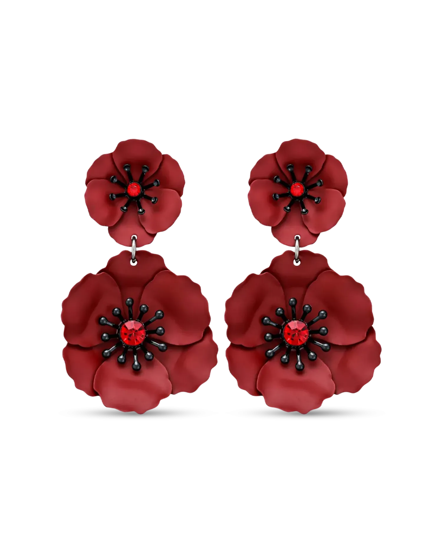 Bijou Brigitte Clous d'oreilles - Burgundy Rose Sale