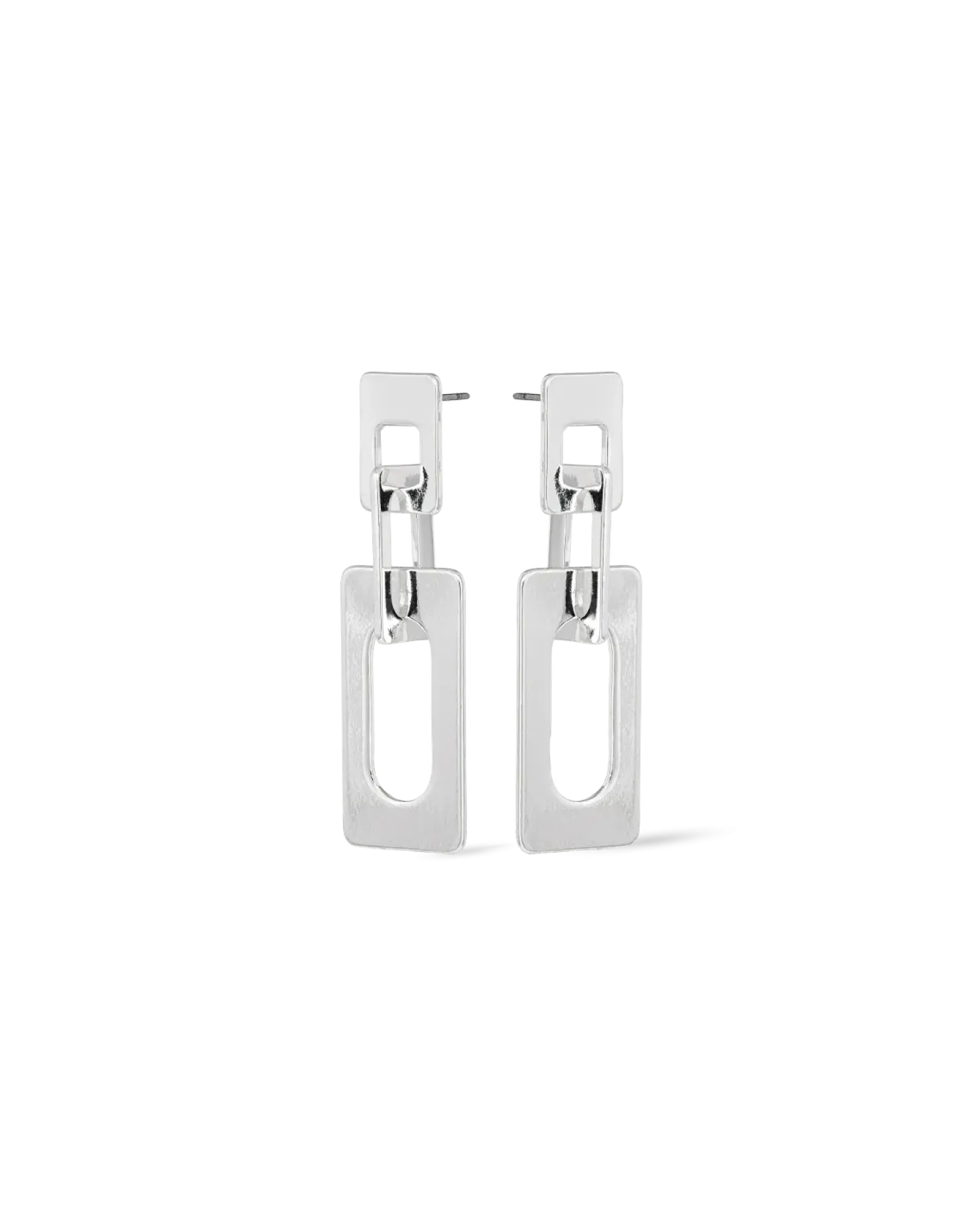 Bijou Brigitte Clous d'oreilles - Chrome Rectangles Sale