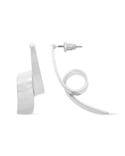Bijou Brigitte Clous d'oreilles - Curved Silver Discount