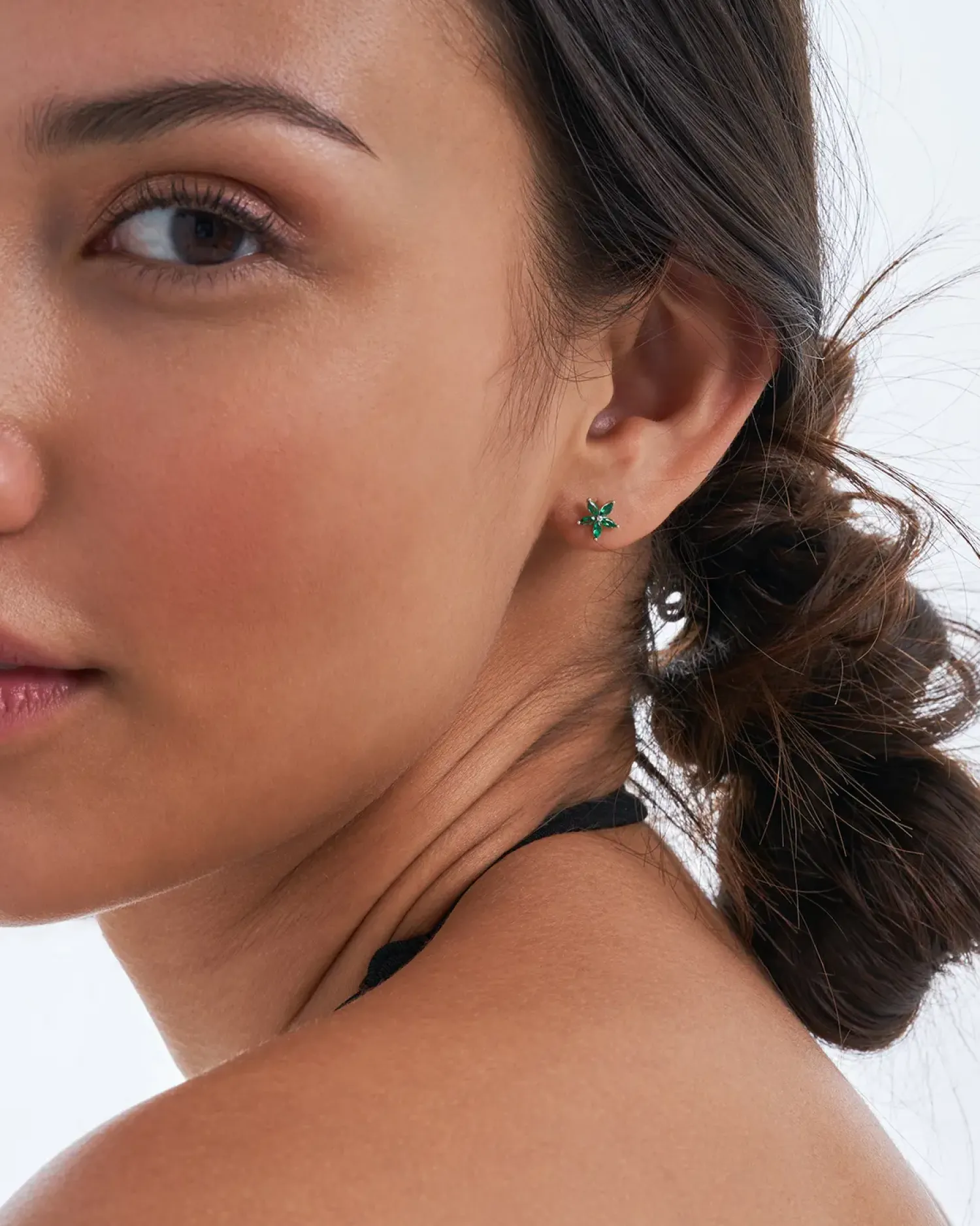 Bijou Brigitte Clous d'oreilles - Floral Emerald Sale